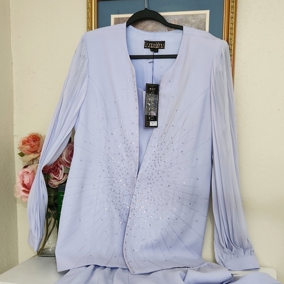 2 Piece Formal Suit Jacket with Maxi Skirt Size 10 Wedding Party New Donna Vinci - Picture 1 of 16